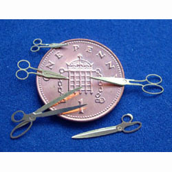 5 pairs of 1/12th Scale Stainless Steel Scissors